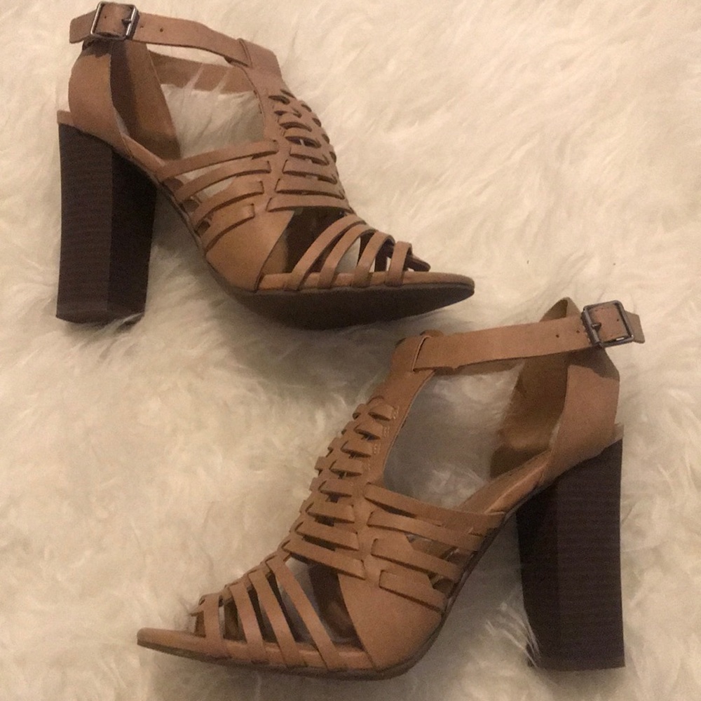 Merona strappy tan heels